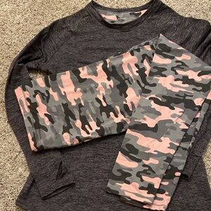 Charcoal and Pink Camo Women's Pajama Set climateright by cuddl duds